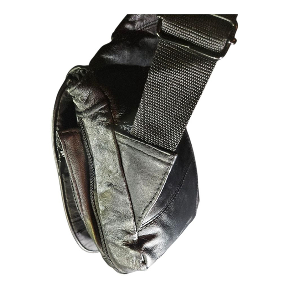 Vintage DB Design Black Leather Crossbody Bag One Size - Picture 15 of 16